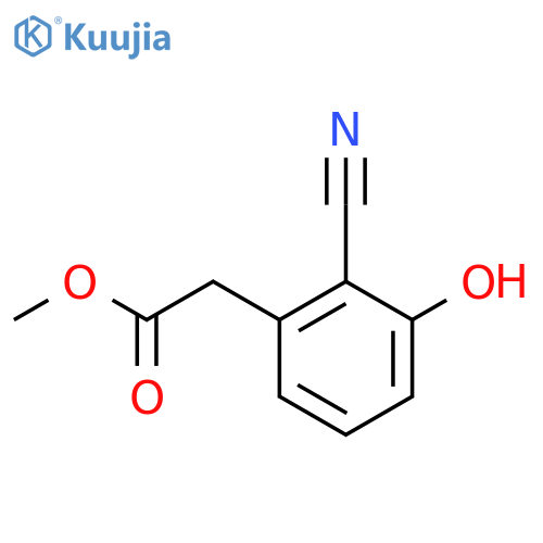 Methyl 2-cyano-3-hydroxyphenylacetate structure