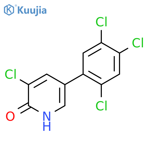 3-Chloro-2-hydroxy-5-(2,4,5-trichlorophenyl)pyridine structure