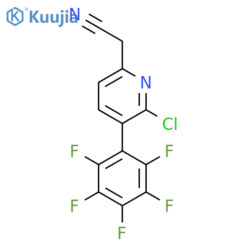 2-Chloro-3-(perfluorophenyl)pyridine-6-acetonitrile structure