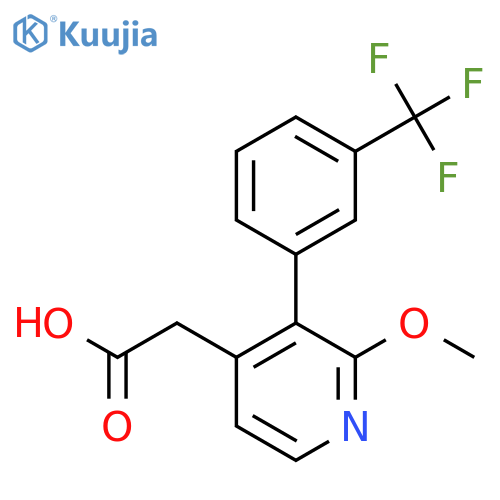 2-Methoxy-3-(3-(trifluoromethyl)phenyl)pyridine-4-acetic acid structure