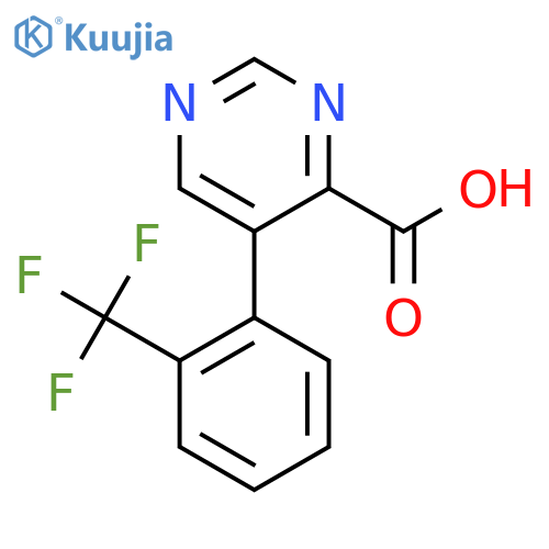 5-(2-(Trifluoromethyl)phenyl)pyrimidine-4-carboxylic acid structure