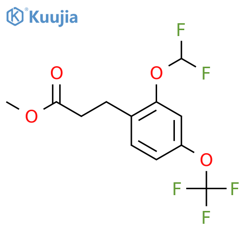 Methyl 3-(2'-(difluoromethoxy)-4'-(trifluoromethoxy)phenyl)propionate structure