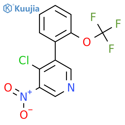 4-Chloro-3-nitro-5-(2-(trifluoromethoxy)phenyl)pyridine structure