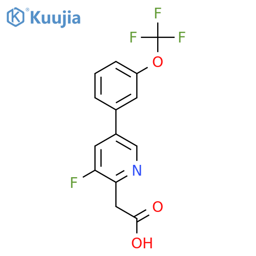 3-Fluoro-5-(3-(trifluoromethoxy)phenyl)pyridine-2-acetic acid structure