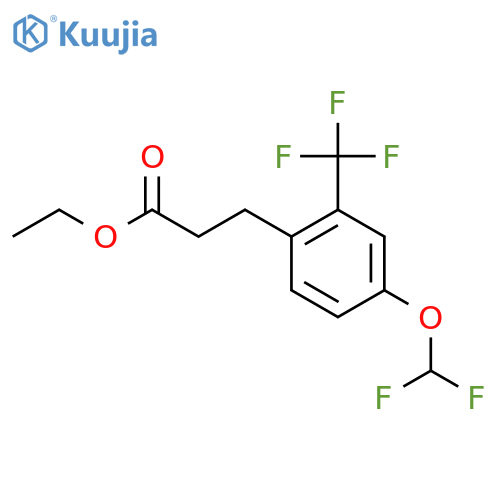 Ethyl 3-(4'-(difluoromethoxy)-2'-(trifluoromethyl)phenyl)propionate structure