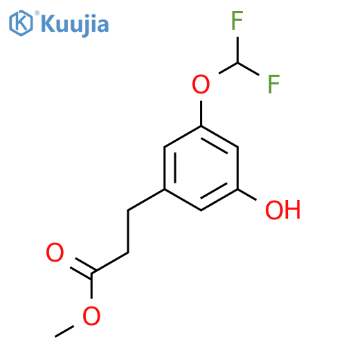 Methyl 3-(3'-(difluoromethoxy)-5'-hydroxyphenyl)propionate structure