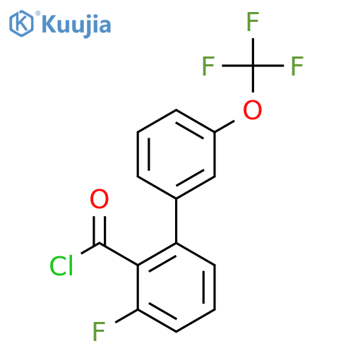 3-Fluoro-3'-(trifluoromethoxy)biphenyl-2-carbonyl chloride structure
