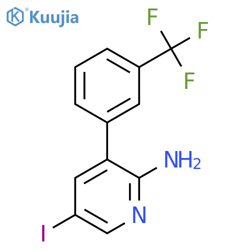 2-Amino-5-iodo-3-(3-(trifluoromethyl)phenyl)pyridine structure