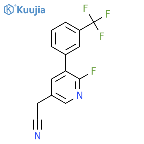 2-Fluoro-3-(3-(trifluoromethyl)phenyl)pyridine-5-acetonitrile structure