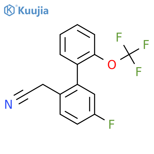 5-Fluoro-2'-(trifluoromethoxy)biphenyl-2-acetonitrile structure