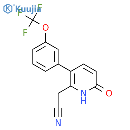 6-Hydroxy-3-(3-(trifluoromethoxy)phenyl)pyridine-2-acetonitrile structure