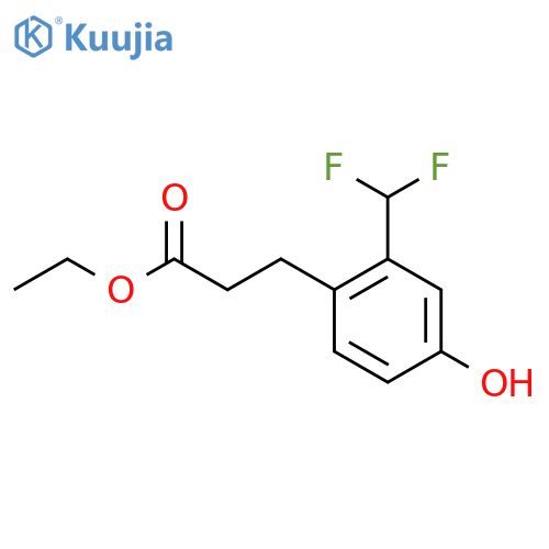 Ethyl 3-(2'-(difluoromethyl)-4'-hydroxyphenyl)propionate structure