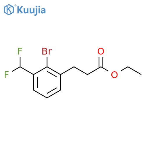 Ethyl 3-(2'-bromo-3'-(difluoromethyl)phenyl)propionate structure