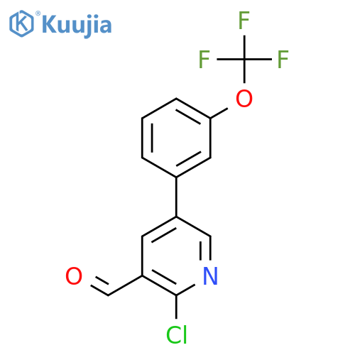 2-Chloro-5-(3-(trifluoromethoxy)phenyl)nicotinaldehyde structure