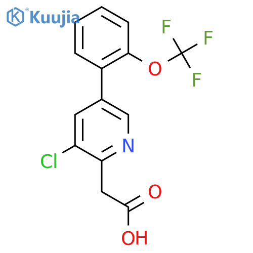 3-Chloro-5-(2-(trifluoromethoxy)phenyl)pyridine-2-acetic acid structure