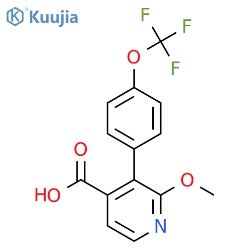 2-Methoxy-3-(4-(trifluoromethoxy)phenyl)isonicotinic acid structure