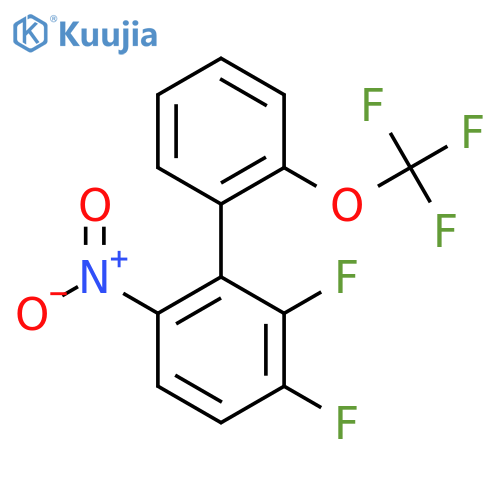 2,3-Difluoro-6-nitro-2'-(trifluoromethoxy)biphenyl structure