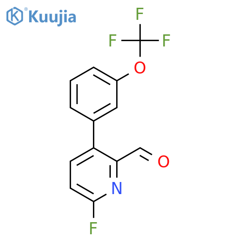 6-Fluoro-3-(3-(trifluoromethoxy)phenyl)picolinaldehyde structure