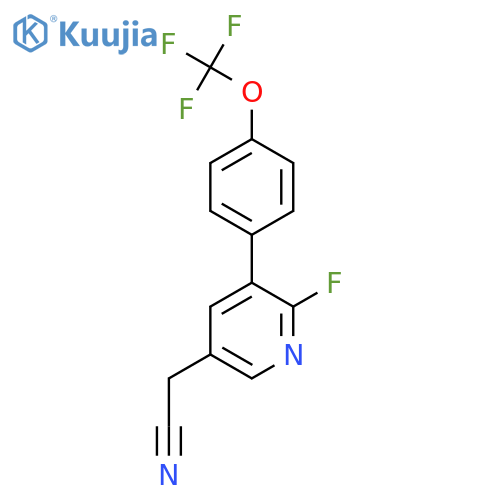 2-Fluoro-3-(4-(trifluoromethoxy)phenyl)pyridine-5-acetonitrile structure