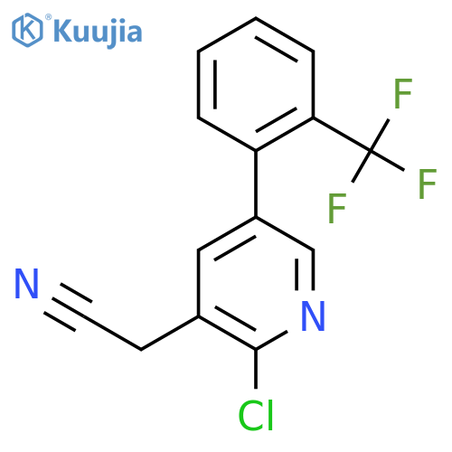2-Chloro-5-(2-(trifluoromethyl)phenyl)pyridine-3-acetonitrile structure