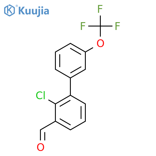 2-Chloro-3'-(trifluoromethoxy)biphenyl-3-carboxaldehyde structure