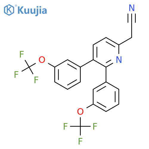 3,2-Bis(3-(trifluoromethoxy)phenyl)pyridine-6-acetonitrile structure