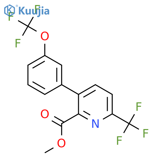 Methyl 3-(3-(trifluoromethoxy)phenyl)-6-(trifluoromethyl)picolinate structure