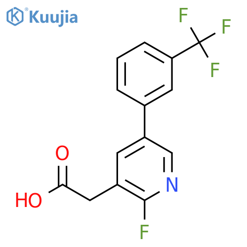 2-Fluoro-5-(3-(trifluoromethyl)phenyl)pyridine-3-acetic acid structure
