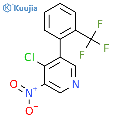 4-Chloro-3-nitro-5-(2-(trifluoromethyl)phenyl)pyridine structure