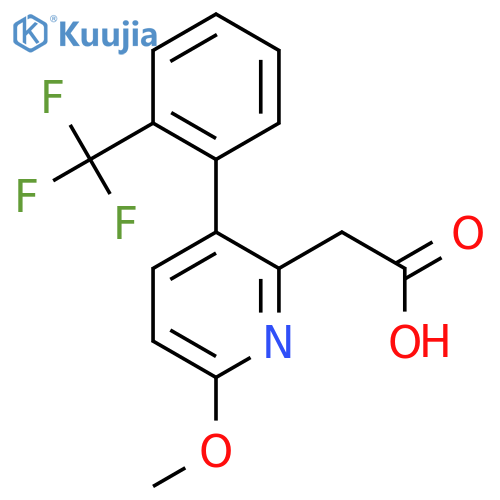 6-Methoxy-3-(2-(trifluoromethyl)phenyl)pyridine-2-acetic acid structure
