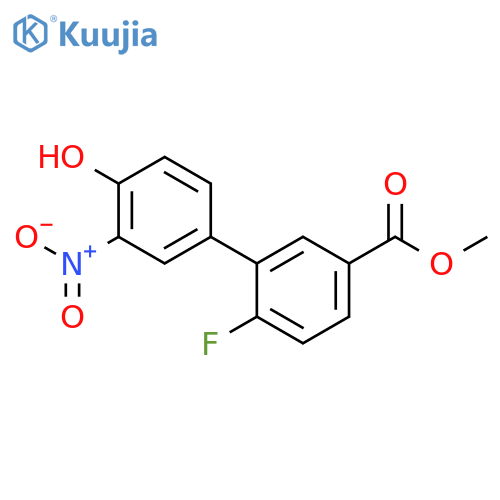 4-(2-Fluoro-5-methoxycarbonylphenyl)-2-nitrophenol structure