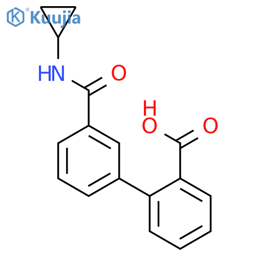 2-[3-(Cyclopropylaminocarbonyl)phenyl]benzoic acid structure