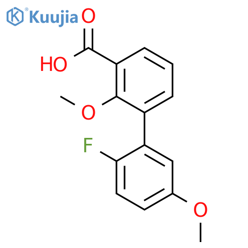 3-(2-Fluoro-5-methoxyphenyl)-2-methoxybenzoic acid structure