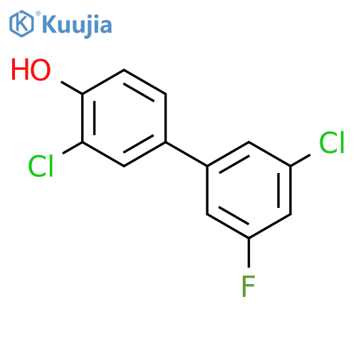 2-chloro-4-(3-chloro-5-fluorophenyl)phenol structure