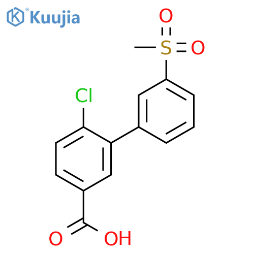 4-Chloro-3-(3-methylsulfonylphenyl)benzoic acid structure