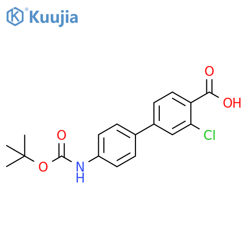 2-Chloro-4-[4-[(2-methylpropan-2-yl)oxycarbonylamino]phenyl]benzoic acid structure
