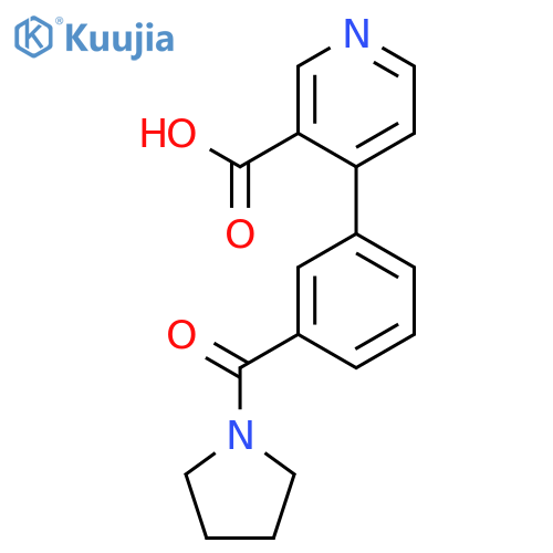 4-(3-Pyrrolidinylcarbonylphenyl)nicotinic acid structure