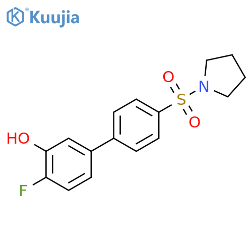2-fluoro-5-(4-pyrrolidin-1-ylsulfonylphenyl)phenol structure
