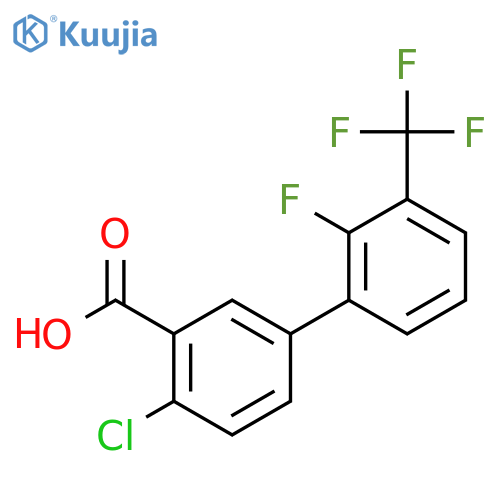 2-chloro-5-[2-fluoro-3-(trifluoromethyl)phenyl]benzoic Acid structure