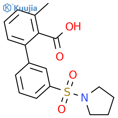 6-Methyl-2-[3-(pyrrolidinylsulfonyl)phenyl]benzoic acid structure