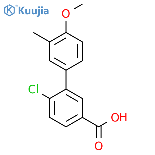 4-Chloro-3-(4-methoxy-3-methylphenyl)benzoic acid structure
