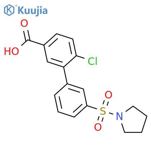 4-Chloro-3-[3-(pyrrolidinylsulfonyl)phenyl]benzoic acid structure