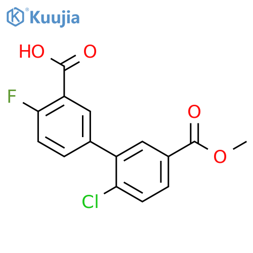 5-(2-Chloro-5-methoxycarbonylphenyl)-2-fluorobenzoic acid structure