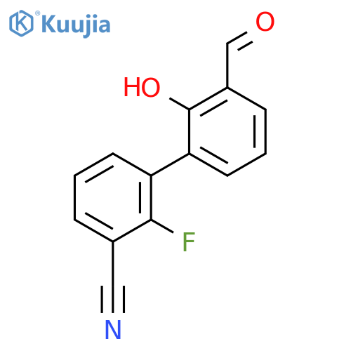 6-(3-Cyano-2-fluorophenyl)-2-formylphenol structure