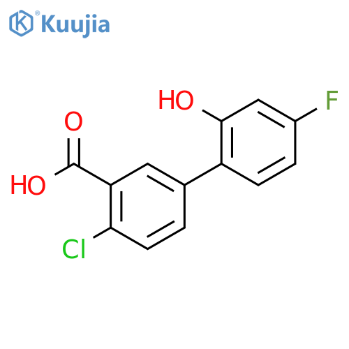 2-chloro-5-(4-fluoro-2-hydroxyphenyl)benzoic Acid structure