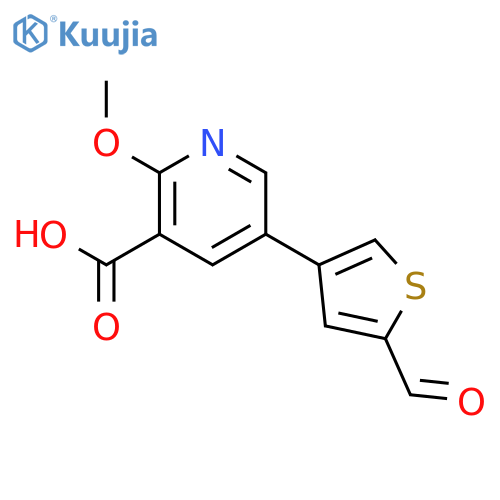 5-(5-Formylthiophen-3-yl)-2-methoxypyridine-3-carboxylic acid structure
