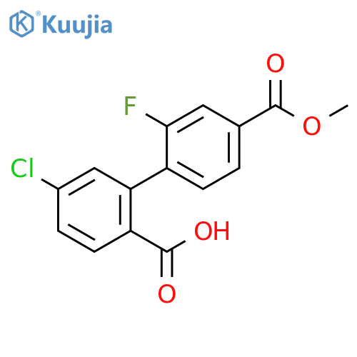 4-Chloro-2-(2-fluoro-4-methoxycarbonylphenyl)benzoic acid structure