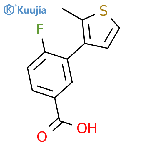 4-Fluoro-3-(2-methylthiophenyl)benzoic acid structure