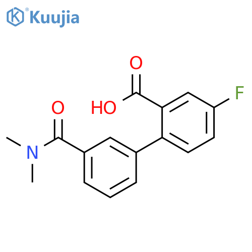 2-[3-(N,N-Dimethylaminocarbonyl)phenyl]-5-fluorobenzoic acid structure