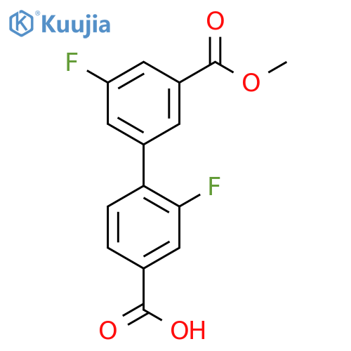 3-Fluoro-4-(3-fluoro-5-methoxycarbonylphenyl)benzoic acid structure